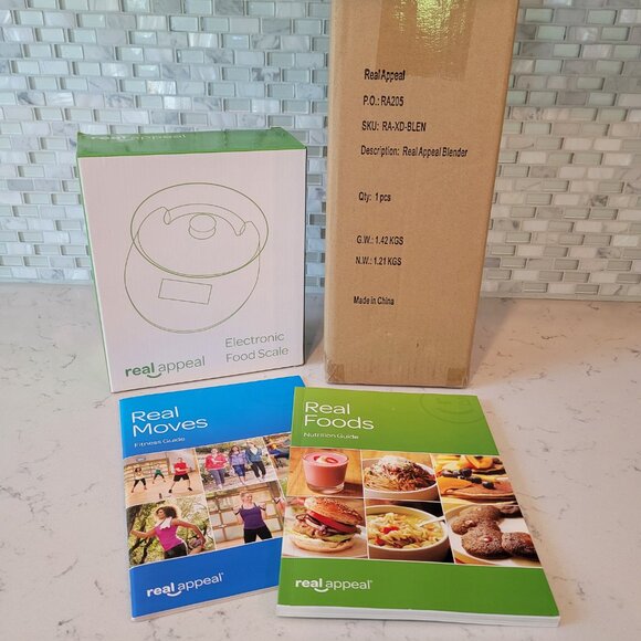 New REAL APPEAL Personal Smoothie Blender, Food Scale, Nutrition & Fitness Guide - Picture 8 of 9